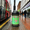 Fore Street Bins Green Background Pink and Brown Central Flower Patterns