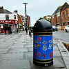 Fore Street Bins Pink and Brown Fans, with Bright Pink Flowers Patterns